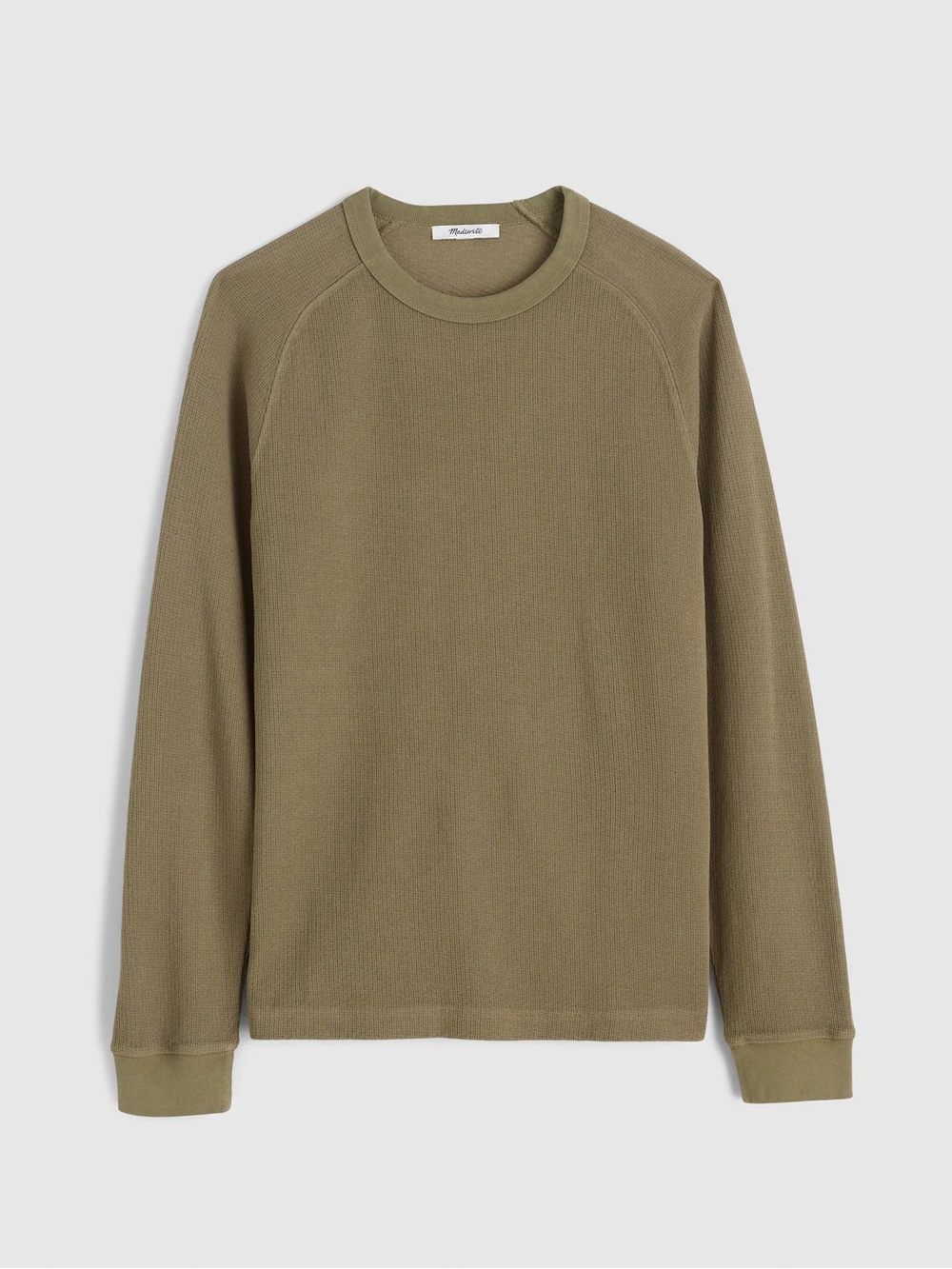 Madewell Thermal Long-Sleeve Tee in Cargo (Olive) Size XS NWT $68 NR756‎